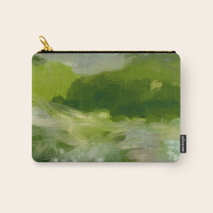 green abstract landscape art Carry All Pouch Gallery Image 1