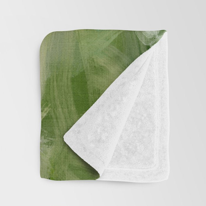 green abstract landscape art Throw Blanket Gallery Image 3