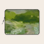 green abstract landscape art Laptop Sleeve Gallery Image 1