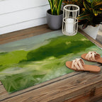 green abstract landscape art Outdoor Rug Gallery Image 2