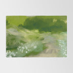 green abstract landscape art Rug Gallery Image 2