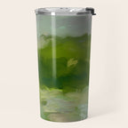 green abstract landscape art Travel Mug Gallery Image 2