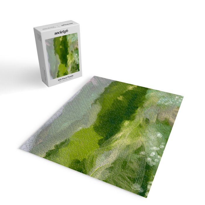 green abstract landscape art Jigsaw Puzzle Gallery Image 2