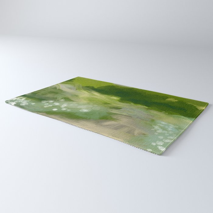 green abstract landscape art Rug Gallery Image 3