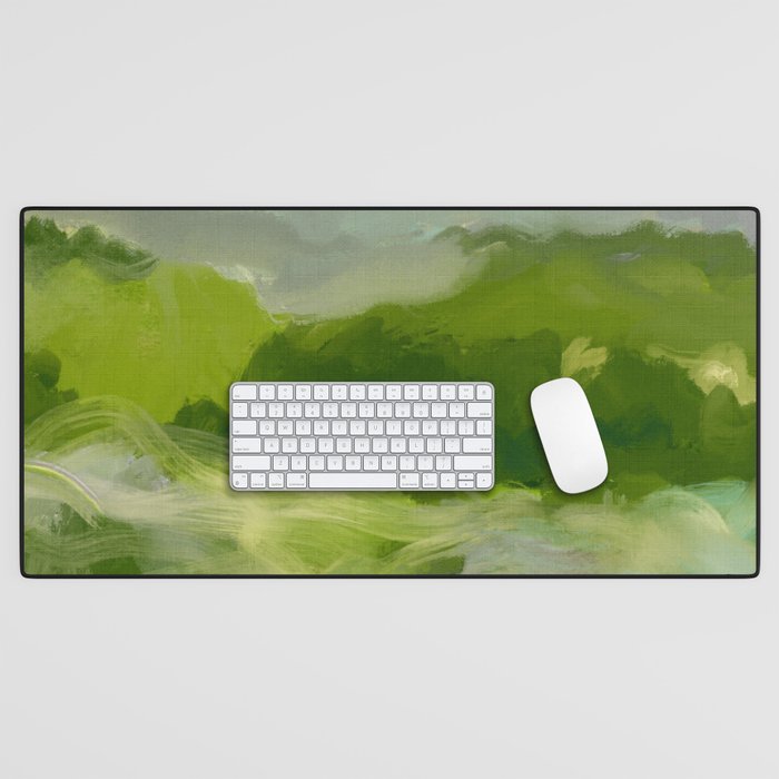 green abstract landscape art Desk Mat Gallery Image 1