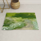 green abstract landscape art Rug Gallery Image 1