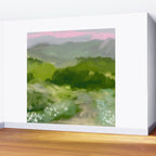 green abstract landscape art Wall Mural Gallery Image 2