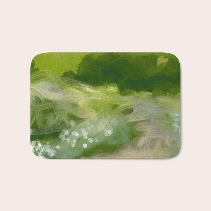 green abstract landscape art Bath Mat Gallery Image 1