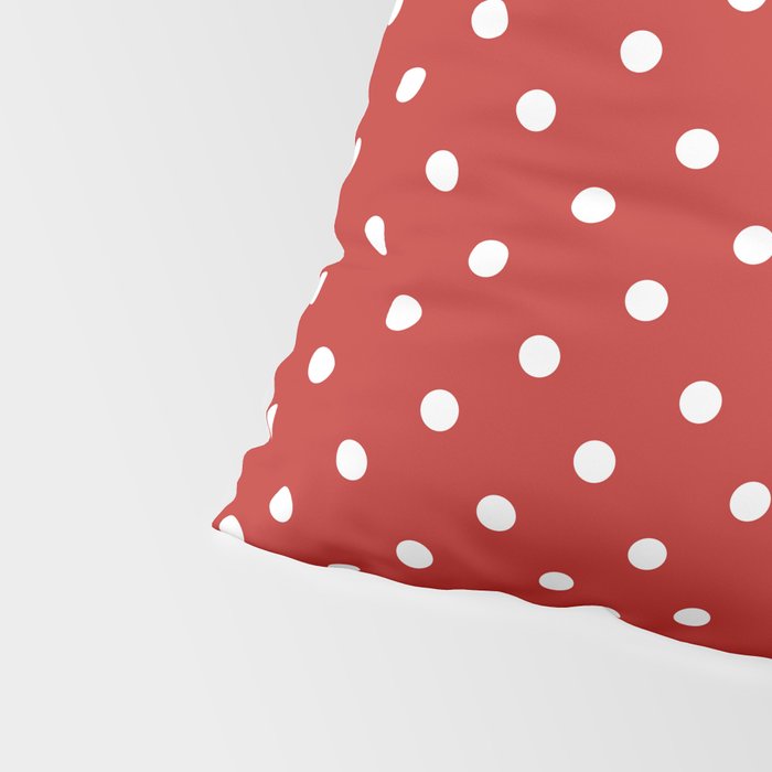 Polka Dot Classic Pattern in Red and White Pillow Sham Gallery Image 4