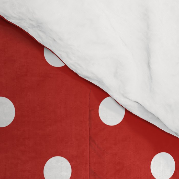 Polka Dot Classic Pattern in Red and White Comforter Gallery Image 4