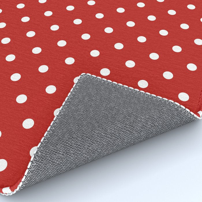 Polka Dot Classic Pattern in Red and White Rug Gallery Image 4