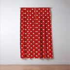 Polka Dot Classic Pattern in Red and White Window Curtain Gallery Image 3