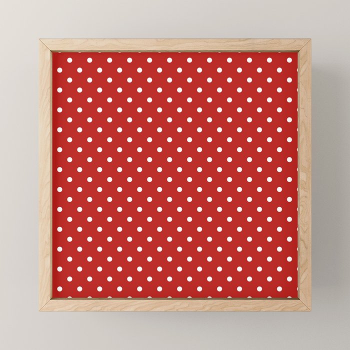Polka Dot Classic Pattern in Red and White Mini Art Print Gallery Image 1