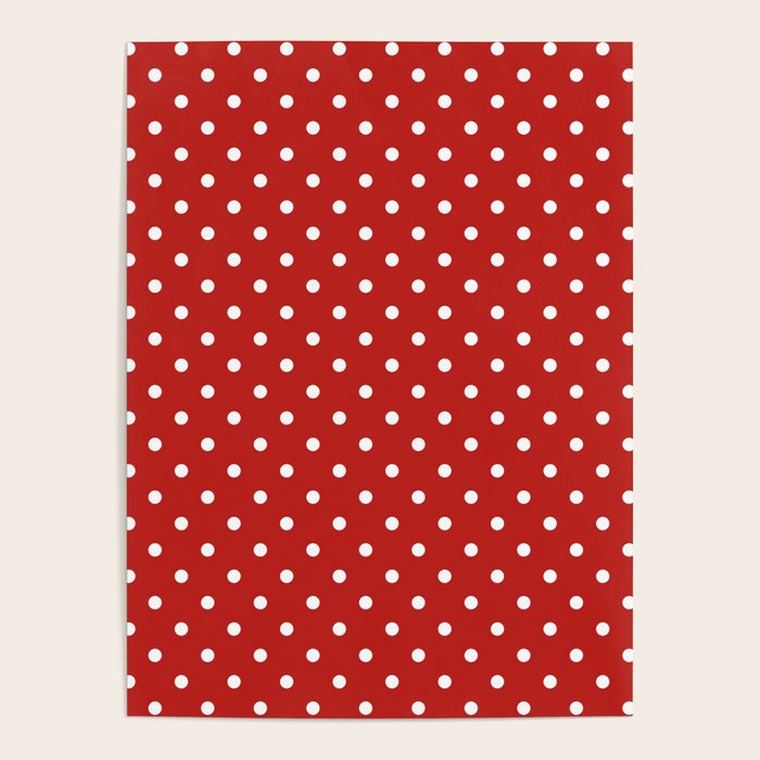 Polka Dot Classic Pattern in Red and White Poster Gallery Image 4