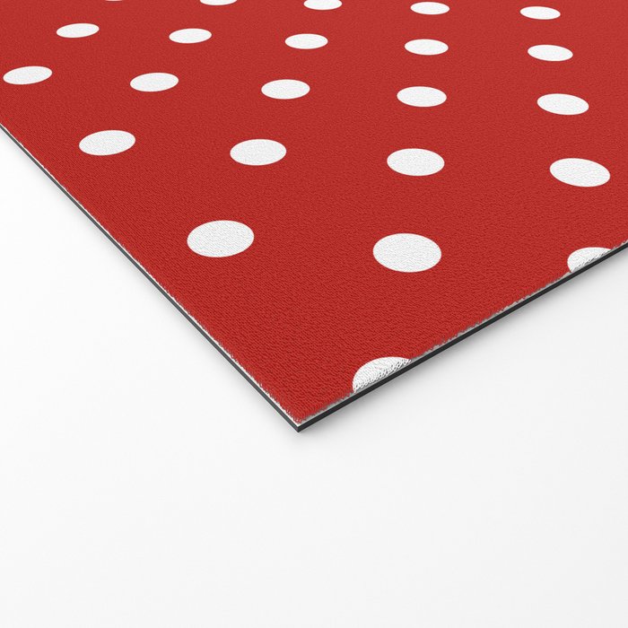 Polka Dot Classic Pattern in Red and White Welcome Mat Gallery Image 2