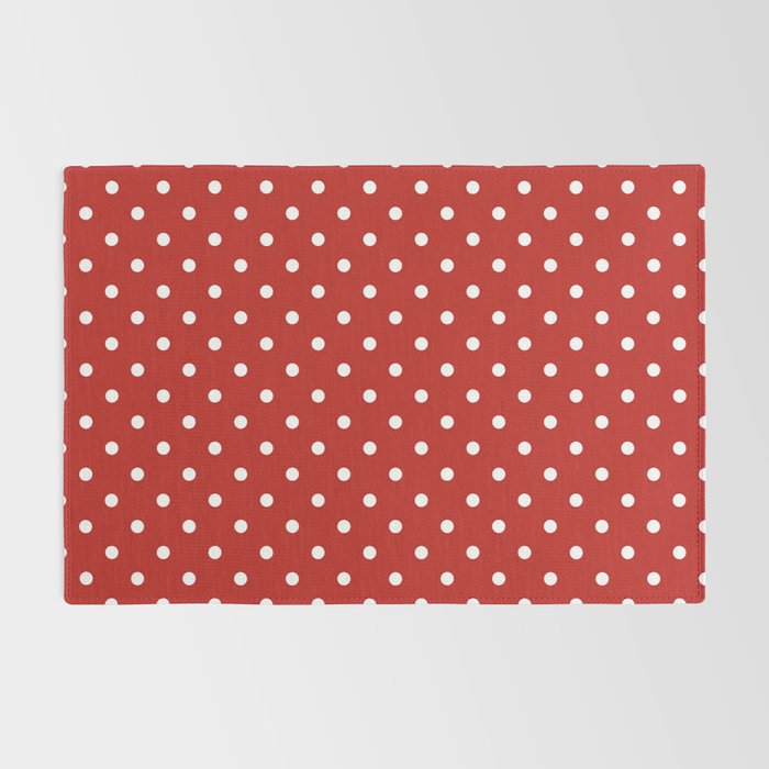 Polka Dot Classic Pattern in Red and White Rug Gallery Image 2