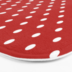Polka Dot Classic Pattern in Red and White Bath Mat Gallery Image 3