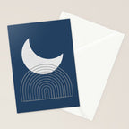 Moon Mountain Blue - Mid Century Modern Stationery Card Gallery Image 2