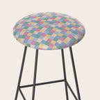 Bold Pastel Checks Pattern - Small XXXII Stool Gallery Image 2