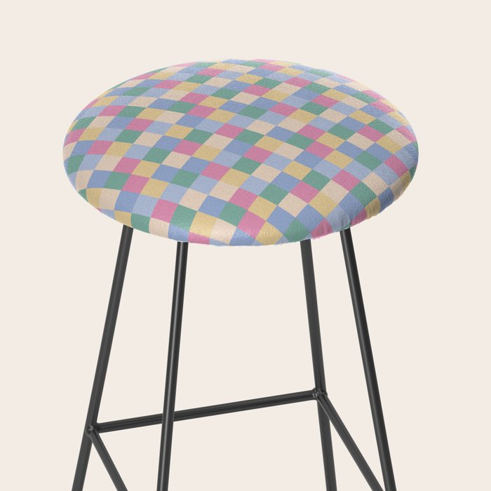 Bold Pastel Checks Pattern - Small XXXII Stool Gallery Image 2
