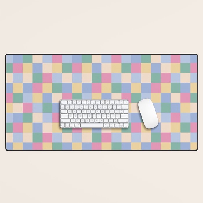 Bold Pastel Checks Pattern - Small XXXII Desk Mat Gallery Image 1