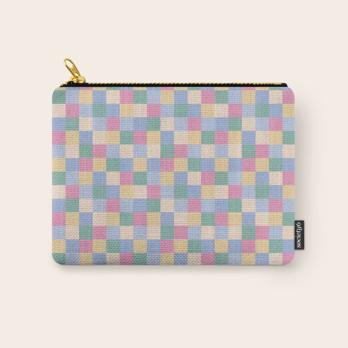 Bold Pastel Checks Pattern - Small XXXII Carry All Pouch Gallery Image 1