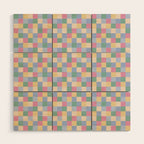 Bold Pastel Checks Pattern - Small XXXII Wood Wall Art Gallery Image 1