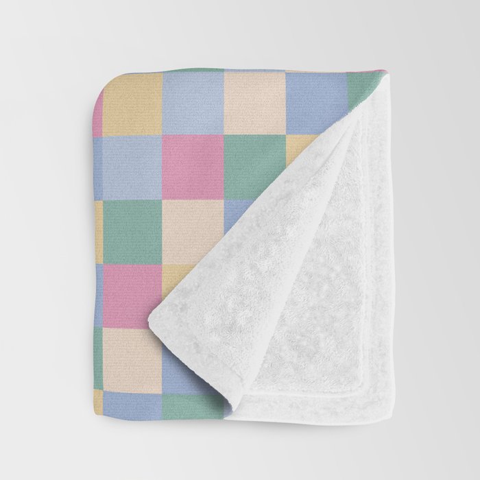Bold Pastel Checks Pattern - Small XXXII Throw Blanket Gallery Image 3