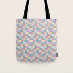 Bold Pastel Checks Pattern - Small XXXII Tote Bag Gallery Image 1