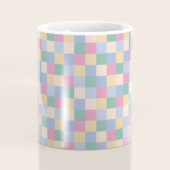 Bold Pastel Checks Pattern - Small XXXII Coffee Mug Gallery Image 4