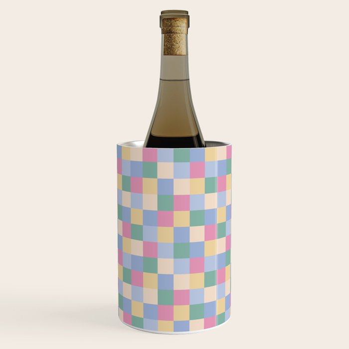 Bold Pastel Checks Pattern - Small XXXII Wine Chiller Gallery Image 1