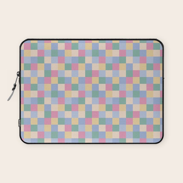 Bold Pastel Checks Pattern - Small XXXII Laptop Sleeve Gallery Image 1