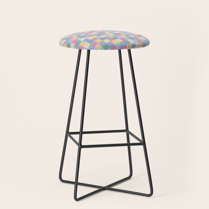 Bold Pastel Checks Pattern - Small XXXII Stool Gallery Image 1