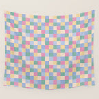Bold Pastel Checks Pattern - Small XXXII Wall Tapestry Gallery Image 4