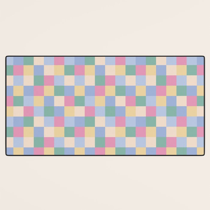 Bold Pastel Checks Pattern - Small XXXII Desk Mat Gallery Image 3
