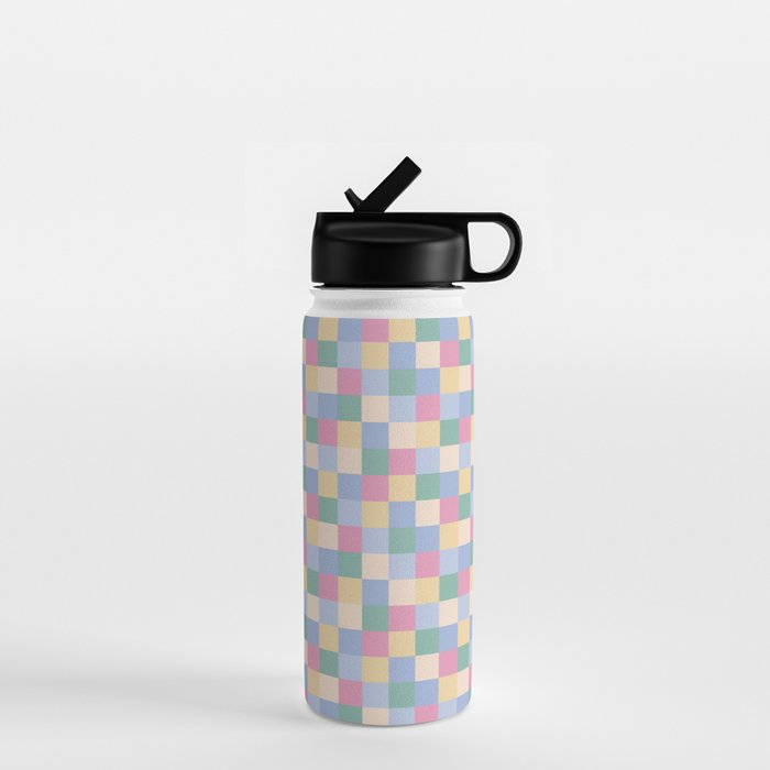 Bold Pastel Checks Pattern - Small XXXII Water Bottle Gallery Image 1