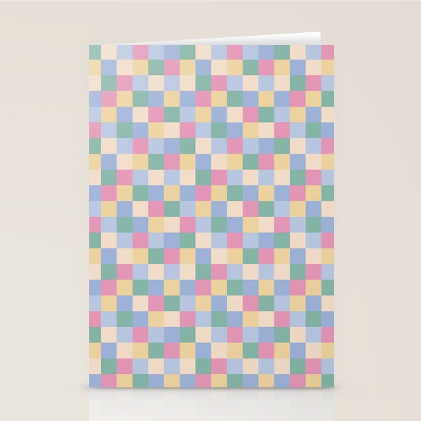 Bold Pastel Checks Pattern - Small XXXII Stationery Card Gallery Image 2