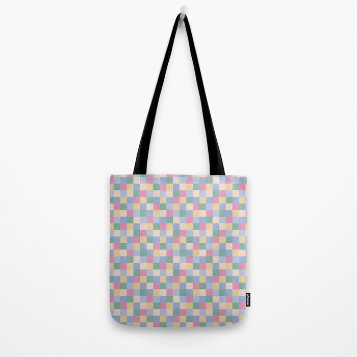 Bold Pastel Checks Pattern - Small XXXII Tote Bag Gallery Image 2