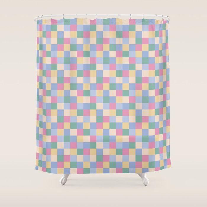 Bold Pastel Checks Pattern - Small XXXII Shower Curtain Gallery Image 1