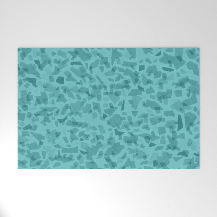 Turquoise Terrazzo Tile Welcome Mat Gallery Image 1