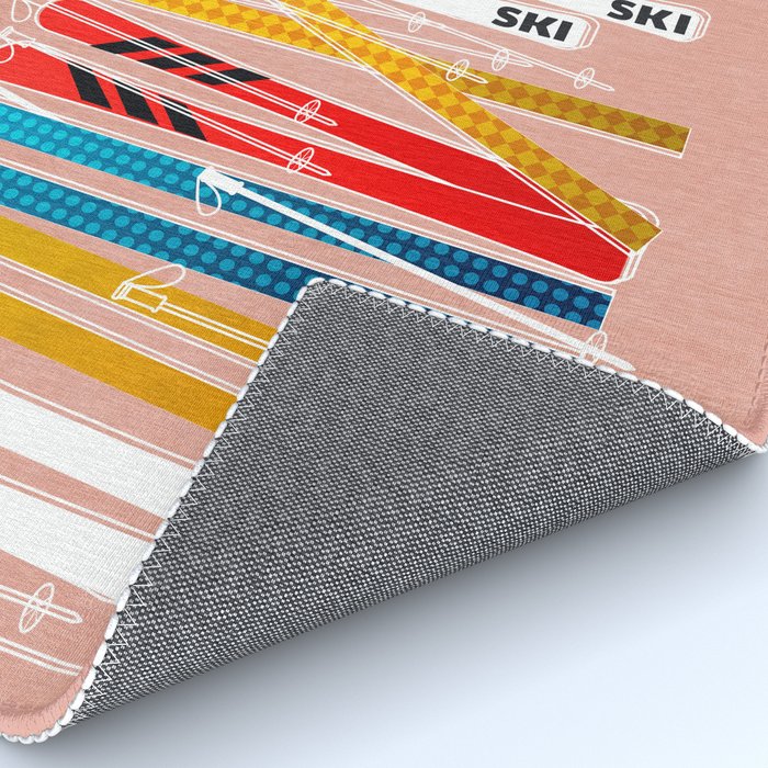 Colorful Ski Illustration and Pattern no 2 Rug Gallery Image 4