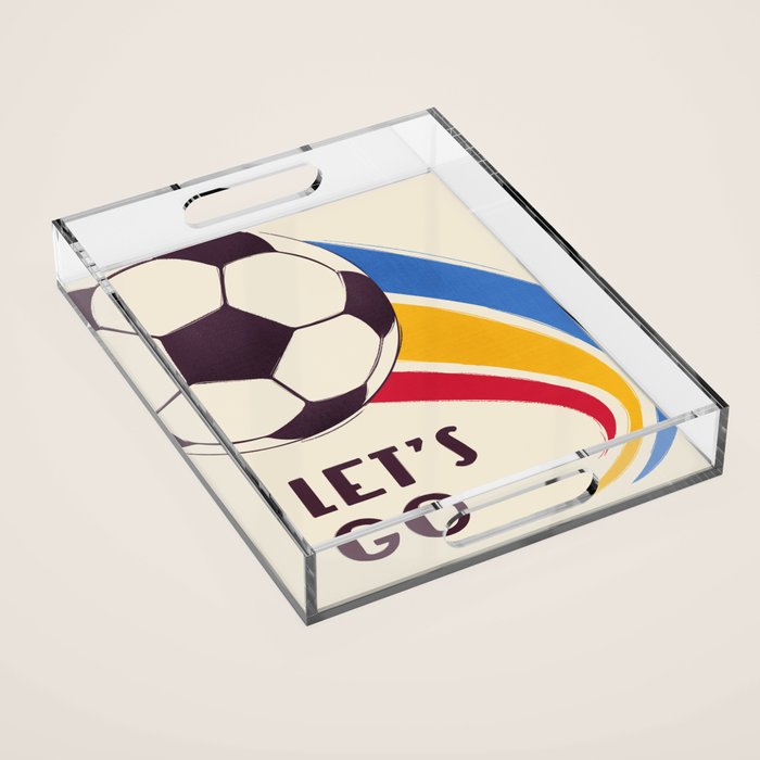 Let's Go - Soccer Illustration Acrylic Tray Gallery Image 1