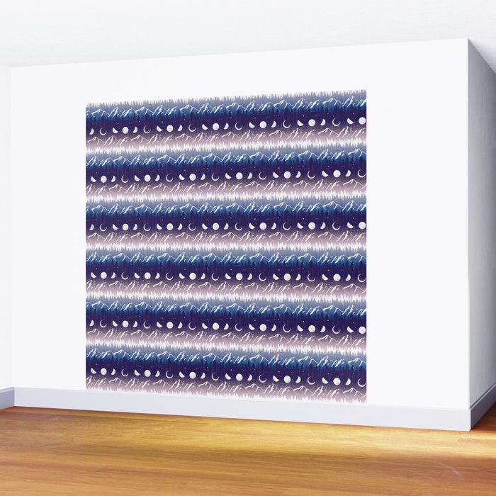 Mountains & Moons Stripe Wall Mural Gallery Image 2