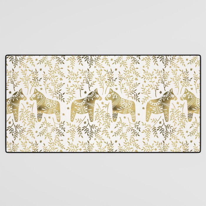 Swedish Dala Horses - Gold Palette Desk Mat Gallery Image 3