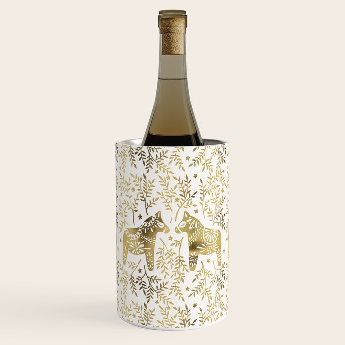 Swedish Dala Horses - Gold Palette Wine Chiller Gallery Image 1