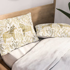 Swedish Dala Horses - Gold Palette Pillow Sham Gallery Image 2