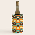 Wavy Turquoise Orange and Brown Retro Lines Wine Chiller Gallery Image 3