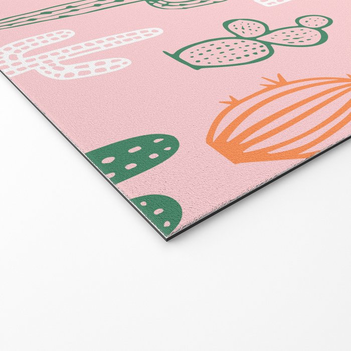 Retro hand drawn cactus plant pattern Welcome Mat Gallery Image 2