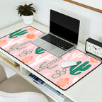 Retro hand drawn cactus plant pattern Desk Mat Gallery Image 2