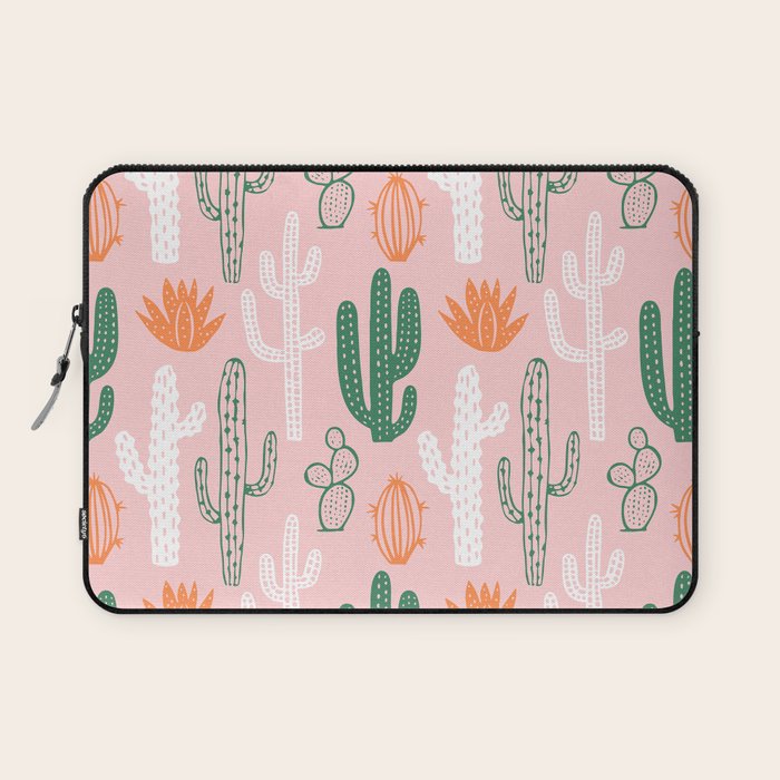 Retro hand drawn cactus plant pattern Laptop Sleeve Gallery Image 1
